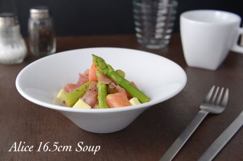 ソフトなデザインのリムが印象的なシリーズです アリスホワイト 16.5cmスープ皿 日本に アウトレット訳あり品 最大62％オフ！