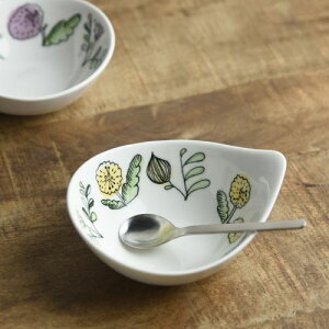 深山 knuq-ヌック- 12cmボウル イエロー 日本製 深山陶器/花柄食器/日本製食器/母の日/父の日/敬老の日 美濃焼 洋食器 ボウル 鉢