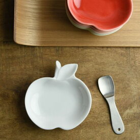 深山 apple りんご豆小皿 白磁/white 日本製 美濃焼 洋食器 長皿 変形皿 ロングプレート
