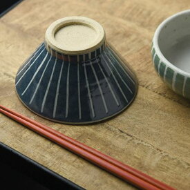 手しごと 13cm富士山型茶碗 あい 十草[H161] 日本製 美濃焼 和食器 ごはん茶わん ご飯茶わん ご飯茶碗 ライスボウル