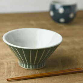 手しごと 13cm富士山型茶碗 みどり 十草[H161] 日本製 美濃焼 和食器 ごはん茶わん ご飯茶わん ご飯茶碗 ライスボウル