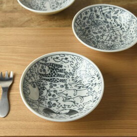 いきものずかん 13.8cm深皿 そうげんのなかま 日本製 美濃焼 洋食器 丸皿 丸プレート