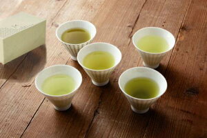 茶白 朝顔形煎茶碗5色揃 箱入りギフトセット 日本製 美濃焼 和食器 湯のみ 湯呑み フリーカップ タンブラー