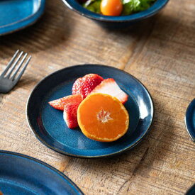 北欧ブルー 深ブルー 15cmプレート[H21] 日本製 美濃焼 洋食器 丸皿 丸プレート