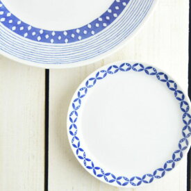 ブルーパターン 14cm取り皿 シッポウ 日本製 美濃焼 洋食器 丸皿 丸プレート