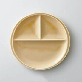 小田陶器titto(チット) 3つ仕切皿(丸) ライトブラウン 日本製 美濃焼 洋食器 ランチプレート 仕切り皿 カフェ食器