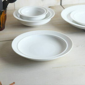 小田陶器 pratico(プラティコ) 20cmプレート 白 日本製 美濃焼 洋食器 丸皿 丸プレート