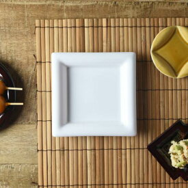 小田陶器 Meji(メジ) 取皿 角通し 白色 日本製 美濃焼 和食器 角皿 スクエアプレート 角プレート 四角皿