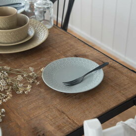 プレス・ド・フラワー 16.5cmプレート マットグレー 日本製 美濃焼 洋食器 丸皿 丸プレート