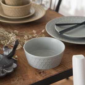 プレス・ド・フラワー 13cm切立ちボウル マットグレー 日本製 美濃焼 洋食器 ボウル 鉢