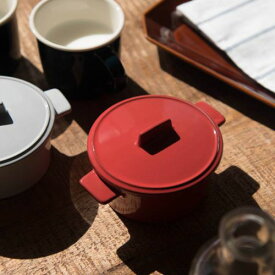トリコロール・グリル 蓋付きココット レッド 日本製 美濃焼 洋食器 グラタン皿 ラザニア皿 オーブン対応皿
