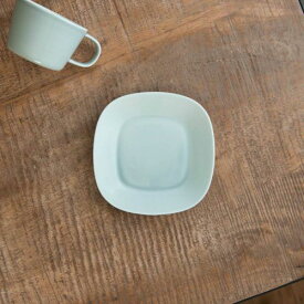 小田陶器 Prairie(プレーリー) プレートS グレー(兼ソーサー) 日本製 美濃焼 洋食器 角皿 スクエアプレート 角プレート 四角皿