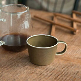小田陶器 Prairie(プレーリー) カップS オリーブ 日本製 美濃焼 洋食器 マグカップ ティーカップ コーヒーカップ