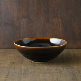 小田陶器 櫛目(kushime) 17cm中鉢 アメ釉(はま6cm) 日本製 美濃焼 和食器 ボウル 鉢