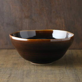 小田陶器 櫛目(kushime) 20cm大鉢 アメ釉 日本製 美濃焼 和食器 ボウル 鉢