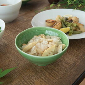 小田陶器 櫛目(kushime) 12cm飯碗 緑釉 日本製 美濃焼 和食器 ごはん茶わん ご飯茶わん ご飯茶碗 ライスボウル