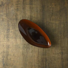 小田陶器 shell(シェル) 22cmムール 中皿(長皿) べっ甲 日本製 美濃焼 洋食器 長皿 変形皿 ロングプレート