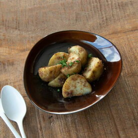 小田陶器 shell(シェル) 18cmクラム 中皿 べっ甲 日本製 美濃焼 洋食器 長皿 変形皿 ロングプレート