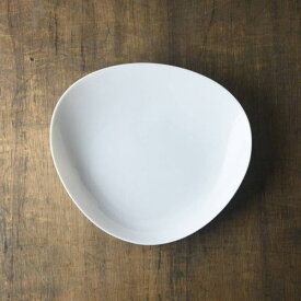 小田陶器 shell(シェル) 26cmクラム 大皿 白 日本製 美濃焼 洋食器 長皿 変形皿 ロングプレート