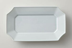 深山(miyama.) 瑞々 8寸すみきり長皿 青白(24.5x14.5cm) 日本製 美濃焼 和食器 角皿 スクエアプレート 角プレート 四角皿