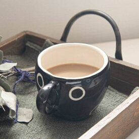まったりぽかぽかマグカップ ブラック[H1585] 日本製 美濃焼 洋食器 マグカップ ティーカップ コーヒーカップ
