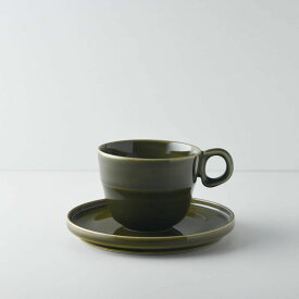 【グッドデザイン賞受賞】TRIP WARE コーヒーカップ&ソーサー80+130 緑釉 日本製 美濃焼 洋食器 Re食器 SDGs リサイクル サステナブル ヨシタ手工業デザイン室
