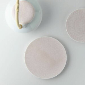 深山(miyama.) casane te-かさね茶器- 菓子皿 小桜柄・桃釉 日本製 美濃焼 和食器 丸皿 丸プレート