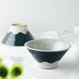 手しごと 12cm富士山型茶碗 にじみブルー 富士山[H27] 日本製 美濃焼 和食器 ごはん茶わん ご飯茶わん ご飯茶碗 ライスボウル