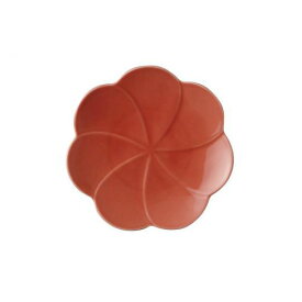 小田陶器 コトハナ 17皿 立葵 赤 日本製 美濃焼 和食器 丸皿 丸プレート