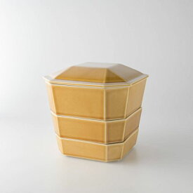 小田陶器 隅切重箱(sumikiri jyubako) 重箱4点セット(小皿は含まず) うす飴 日本製 美濃焼 和食器