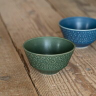 プレス・ド・フラワー 11cmご飯茶碗 マットグリーン 日本製 美濃焼 洋食器 ごはん茶わん ご飯茶わん ご飯…