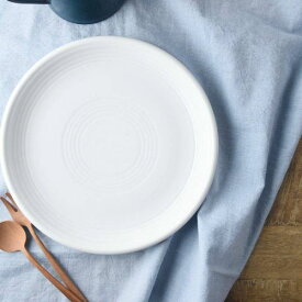 レトロフープ フロスティーホワイト 26cmディナー皿 日本製 美濃焼 洋食器 丸皿 丸プレート