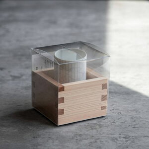 深山 sasasa-サササ-glazes ぐい呑45cc+五勺木枡(クリアボックス入) 銀灰 日本製 和食器 湯のみ 湯呑み フリーカップ タンブラー