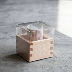 深山 Kooci -格子- glazes ぐい呑45cc+五勺木枡(クリアボックス入) 朱赤 日本製 和食器 湯のみ 湯呑み フリーカップ タンブラー