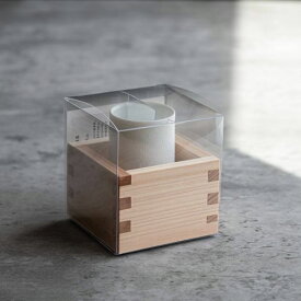 深山 Suuun -サ ーン- glazes ぐい呑45cc+五勺木枡(クリアボックス入) 磁白 日本製 和食器 湯のみ 湯呑み フリーカップ タンブラー