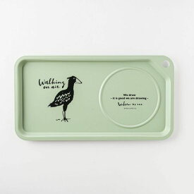 Wedraw by sea トレー モスグリーン(鳥) 日本製 洋食器 角皿 スクエアプレート 角プレート 四角皿