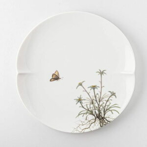 深山(miyama.) 谷川岳 七寸和皿 ホソバヒナウスユキソウ 日本製 美濃焼 和食器 丸皿 丸プレート