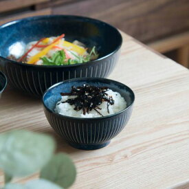 インディゴ十草 12cmライスボウル 日本製 美濃焼 和食器 ごはん茶わん ご飯茶わん ご飯茶碗 ライスボウル