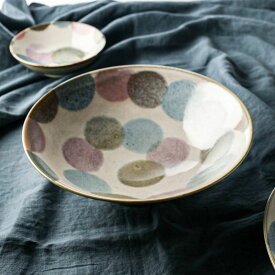 ピンク点打 Pink tenda サラダめん鉢 25.5 cm 日本製 美濃焼 和食器 ボウル 鉢
