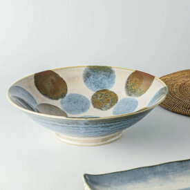 Brush Blue サラダめん鉢 点打 25.5 cm 日本製 美濃焼 和食器 ボウル 鉢