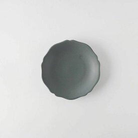 小田陶器 meimei-ware(メイメイ-ウェア) 13cm小皿 輪花 黒錆 日本製 美濃焼 和食器 丸皿 丸プレート