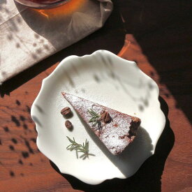 小田陶器 meimei-ware(メイメイ-ウェア) 16.5cm取皿 稜花 青白 日本製 美濃焼 和食器 丸皿 丸プレート