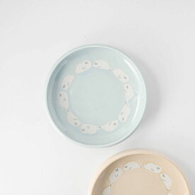 やさしい子守唄 17cmボウル ラウンドあざらし 水色 日本製 美濃焼 洋食器 ボウル 鉢