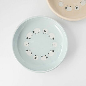 やさしい子守唄 21cmボウル ラウンドひつじ 水色 日本製 美濃焼 洋食器 ボウル 鉢