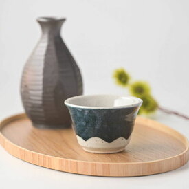 手しごと 8cm富士山型 お猪口 湯呑み あお 富士山 日本製 美濃焼 和食器 ボウル 鉢