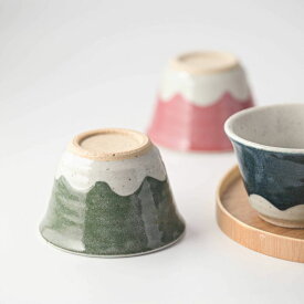 手しごと 8cm富士山型 お猪口 湯呑み みどり 富士山 日本製 美濃焼 和食器 ボウル 鉢