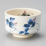 くずの花が優しい抹茶碗