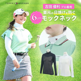 【吉田優利プロ着用（衿高6cm）】【正規販売店】[TOMMY HILFIGER GOLF] 定番 モックネック メッシュインナーシャツ レディース ゴルフ インナー ハイネック 長袖 春 夏 秋 吸水速乾 UVカット 抗菌防臭 トミー・ヒルフィガー THLA535 ヤマニゴルフ