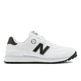 【正規販売店】[new balance] 574 v4 SL Boa@ ゴルフシューズ 幅広 ワイズ4E ホワイト/ブラック ユニセックス メンズ レディース ゴルフ シューズ スパイク ニューバランス ゴルフ U574B8PO NSMS6M-09ヤマニゴルフ