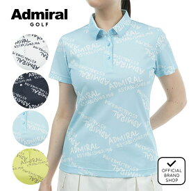 【40%OFF】【正規販売店】[Admiral GOLF] ランダムロゴ プリントポロシャツ ゴルフウェア ポロシャツ レディース ゴルフ シャツ 吸水速乾 通気性 涼しい 速乾 清涼感 ストレッチ ハイテンション 半袖 春夏 セットアップ アドミラル ゴルフ ADLA431 ヤマニゴルフ